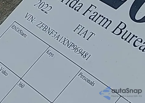 2022 Fiat 500X Pop from USA, damaged, VIN ZFBNF3A1XNP969481